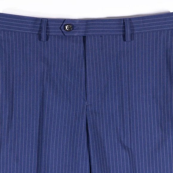 Ralph Lauren Boys Pants Blue Striped Straight Leg Lined Trousers 20R 30" Waist - Picture 6 of 8